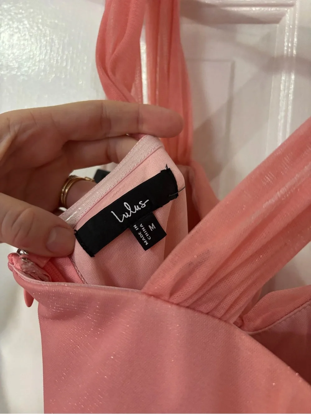 Lulu's Peach Pink Tiered Tulle Dress - Picture 4 of 7